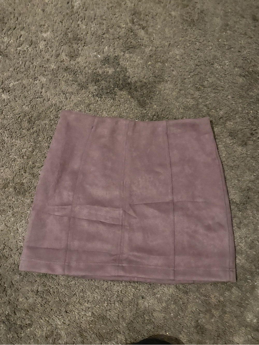 Lilac Suede Mini Skirt - Women